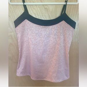 Dolce & Gabbana Pink Floral Camisole with Black Trim